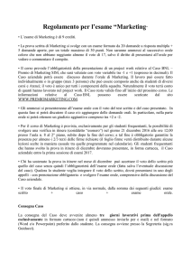 Regolamento per l`esame “Marketing ed Economia e gestione dell