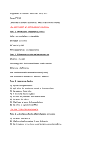 Programma di Economia Politica a.s.2014/2015 Classe 3°A SIA