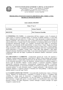 PROGRAMMA SVOLTO IN CIASCUNA DISCIPLINA DEL CORSO A