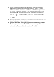 1) Sia dato un cilindro omogeneo con raggio di base R, altezza h e