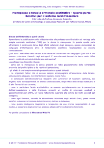 Menopausa e terapia ormonale sostitutiva