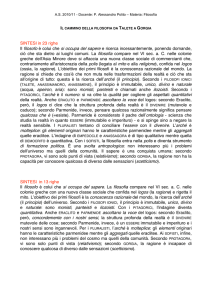 SINTESI in 23 righe Il filosofo è colui che si occupa del sapere e