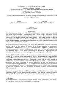 UNIVERSITA CATTOLICA DEL SACRO CUORE Facoltà di Medicina