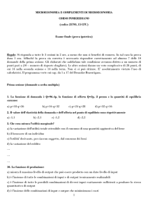 1 MICROECONOMIA E COMPLEMENTI DI