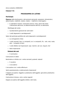 Classe VG PROGRAMMA DI LATINO