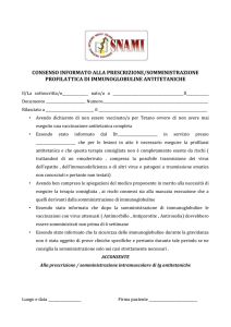 Consenso Informato Profilassi Antitetanica: Rischi e Benefici