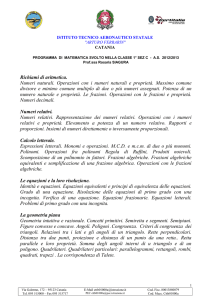 Richiami di aritmetica. Numeri naturali. Operazioni con i numeri