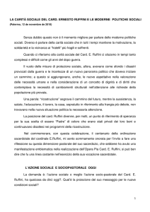 La carità sociale del Cardinale Ernesto Ruffini e le moderne