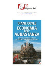 gestire l`economia come se del futuro ci