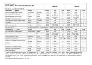 Laurea Triennale in Culture digitali e della comunicazione (Classe L-‐