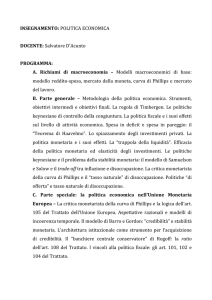 POLITICA ECONOMICA DOCENTE: Salvatore D`Acunto