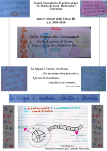 Dalla Lingua alla Grammatica Dalla Lezione al Testo