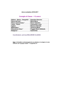 Consiglio di Classe – 1 CLASSICO