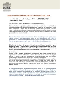 VERSO L`ORGANIZZAZIONE SNELLA: LA RISPOSTA DELLA PA