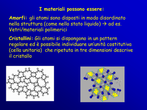 gli atomi sono disposti in modo disordinato nella struttura