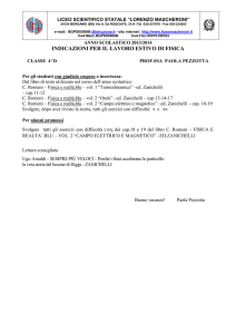 indicazioni per il lavoro estivo di fisica