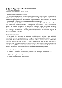 Scienza delle finanze - prof. Luca Micheletto
