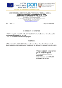 determina PROGETTO CHIAVE DI SOL - "Ilaria Alpi"