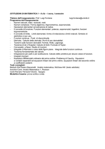 ISTITUZIONI DI MATEMATICA I