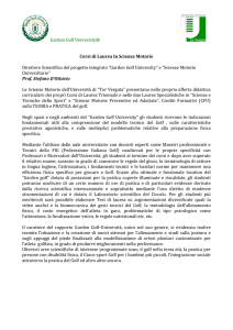 Garden Golf University® Corsi di Laurea In Scienze Motorie
