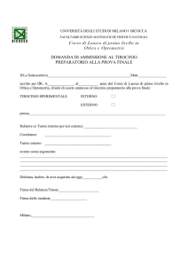 Corso di Laurea di primo livello in Ottica e Optometria