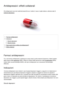 Antidepressivi: effetti collaterali