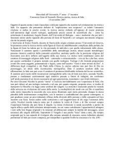 "Conoscere Gesù di Nazareth" sintesi