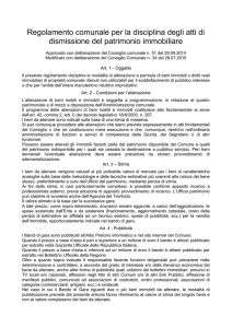 Regolamento comunale per la disciplina degli