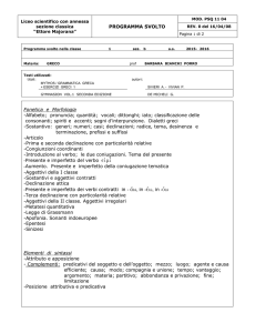 Programma svolto nella classe