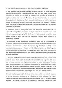La crisi finanziaria internazionale ei suoi riflessi sullo Stato