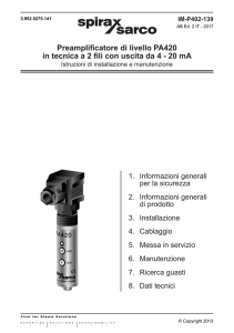 Preamplificatore di livello PA420 in tecnica a 2 fili con