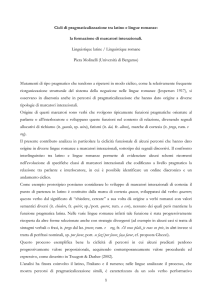 Cicli di pragmaticalizzazione tra latino e lingue romanze