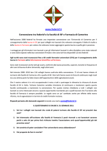 Convenzione tra federisf e la facoltà di ISF e Farmacia di Camerino