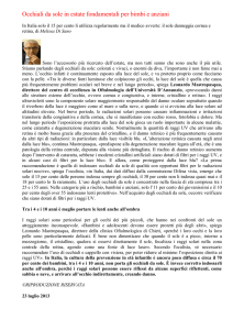 Occhiali da sole in estate fondamentali per bimbi e anziani