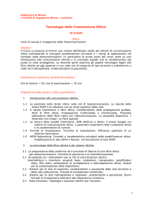 1 Tecnologie della Trasmissione Ottica