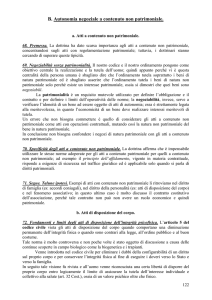 B. Autonomia negoziale a contenuto non patrimoniale.