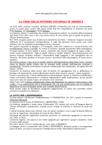 indipendenza america latina - appunti scuola superiore