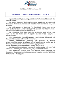 ARTERIOSCLEROSI LA MALATTIA DEL XX