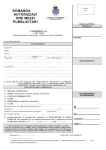 Domanda di autorizzazione per l`installazione di mezzi pubblicitari