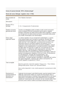 Corso di Laurea triennale “BTC-L Biotecnologie” Nome del corso