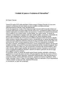 I trattati di pace e il sistema di Versailles"