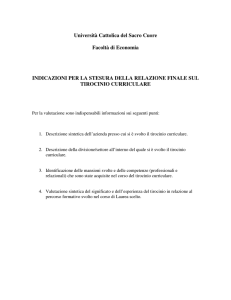 Università Cattolica del Sacro Cuore Facoltà di Economia