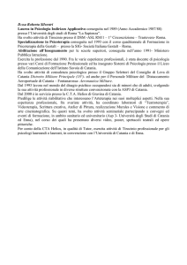 D.ssa Roberta Silvestri Laurea in Psicologia Indirizzo Applicativo
