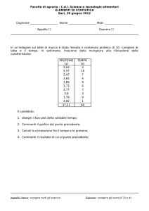 Facoltà di agraria - Cdl Scienze e tecnologie alimentari