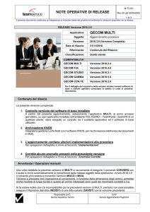 NOTE OPERATIVE DI RELEASE GECOM MULTI