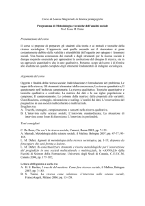 Metodologie e tecniche dell`analisi sociale