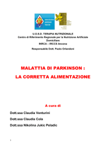 malattia di parkinson : la corretta alimentazione