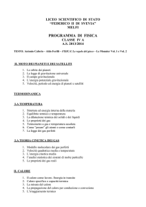 IVA - programma di fisica - Liceo Scientifico