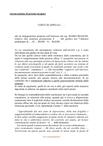 circonvenzione di persone incapaci CORTE DI APPELLO