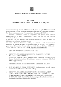 Avviso apertura iscrizioni online - Istituto Musicale Vincenzo Bellini